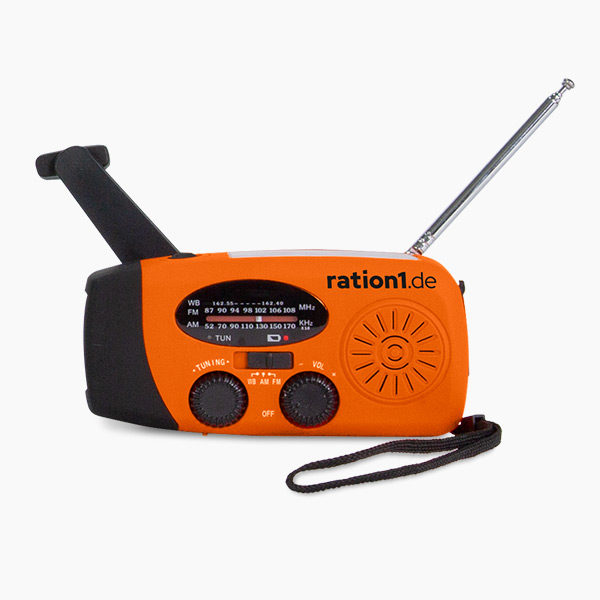 ration1 Kurbelradio, Notfallradio mit Solar und Powerbank
