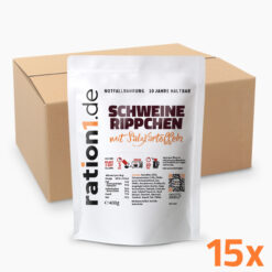 Notvorrat Schweinerippchen mit Salzkartoffeln im Konserven-Beutel, 10 Jahre haltbar