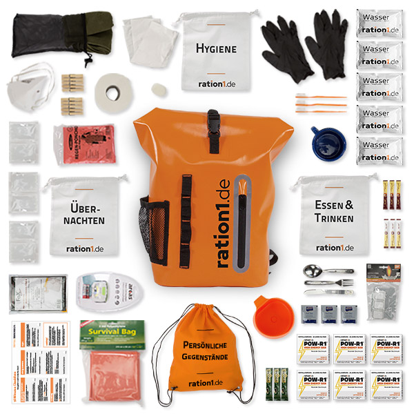 Notfallrucksack Premium Partner gefüllt mit 63 Einzelprodukten