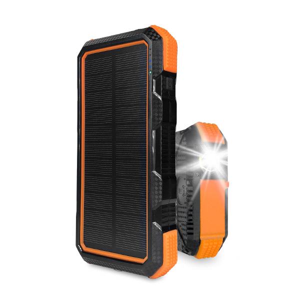 Multifunktions-Powerbank 20.000 mAh mit Solarpanel, LED-Lampe, kabellosem Laden - perfekt für unterwegs, Outdoor, Reise, Camping und Notfall