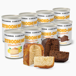 Notvorrat Dosenkuchen - 8er Paket Schoko- und Zitronenkuchen