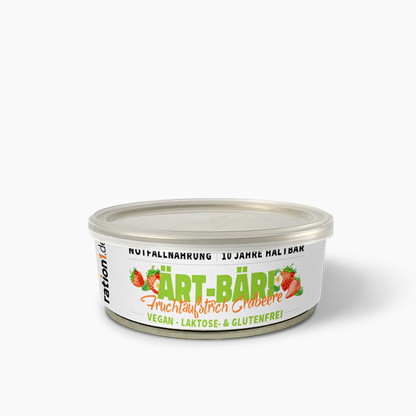 Notvorrat Fruchtaufstrich Erdbeere, Konserven-Paket 8 x 200 g, 10 Jahre haltbar