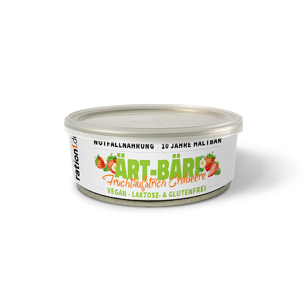 Notvorrat Fruchtaufstrich Erdbeere, Konserven-Paket 8 x 200 g, 10 Jahre haltbar