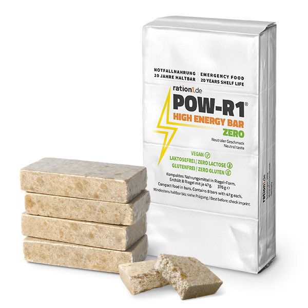 POW-R1® ZERO High Energy Bar Glutenfrei, 20 Jahre haltbar