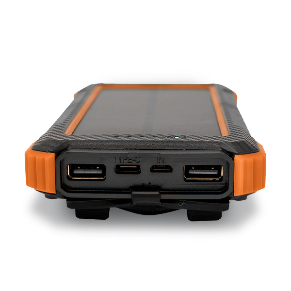 Multifunktions-Powerbank 10.000 mAh mit LED-Lampe, Solarpanel, kabellos Handy laden