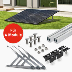 Montageset Flachdach und Wand für 4 Solarmodule Balkonkraftwerk – auch für Garten und Terrasse