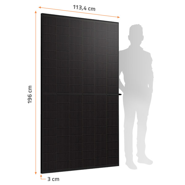 Balkonkraftwerk Full-Black, 2000Wp, bifazial, 4 Solarmodule und Wechselrichter